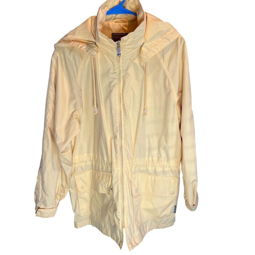 Pacific Trail Womens Pale Yellow Hooded Windbreaker Jacket Size S 033201K